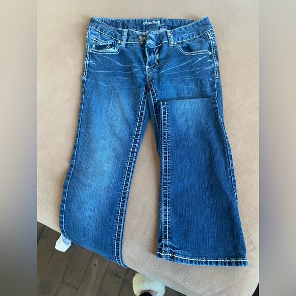 Jeans Amethyst Taille 5 - Coupe Boot Cut - Stonewash Bleu Clair, Poches Design